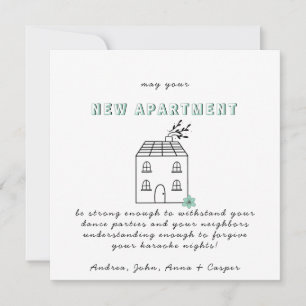 GREEN MINIMALIST  Congrats On Your New Apartment Holiday Card