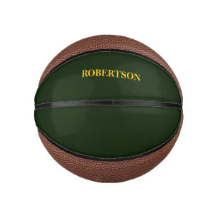 Green minimalist custom name mini basketball