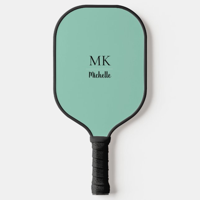 Green Minimalist Custom Name Pickleball Paddle (Front)