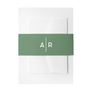 Green Minimalist Elegant Envelope Seal, Wedding Invitation Belly Band