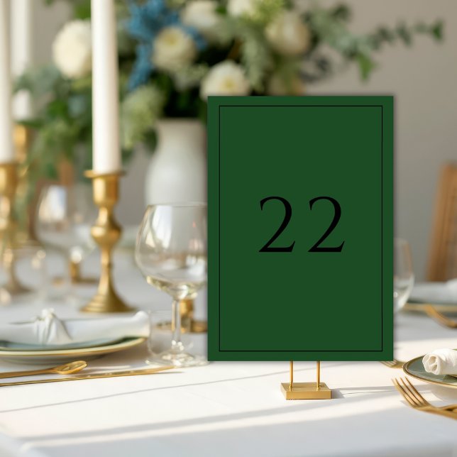 Green Minimalist Elegant Wedding  Table Number (Creator Uploaded)