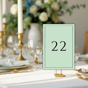 Green Minimalist Elegant Wedding Table Number