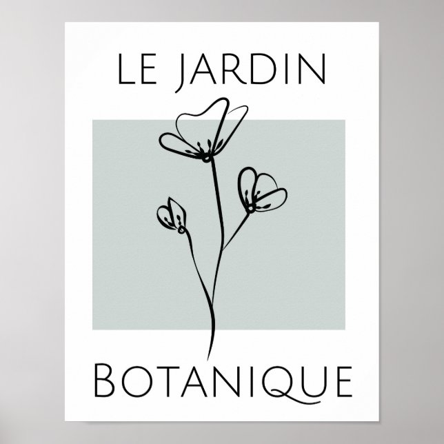 Green  Minimalist Flower Typography Poster (Front)
