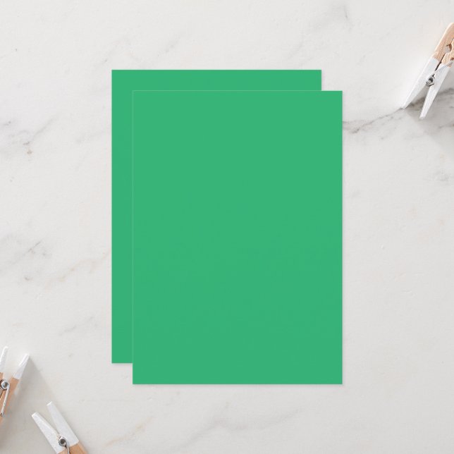 Green Minimalist Invitations | Elegant Modern (Front/Back In Situ)