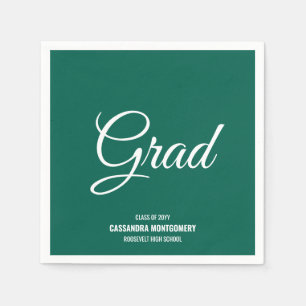 Green Minimalist Modern Graduation Party Napkin