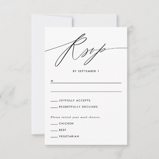 Green Minimalist Script Response Card (Front)