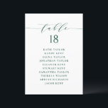 Green Minimalist Script Seating Plan Table Number<br><div class="desc">This is a customisable table number seating plan. It features a green whimsical script and classic typography. Personalise by adding your own details. This minimalist table seating plan is perfect for weddings,  baby showers,  bridal showers,  birthdays,  and so much more.</div>