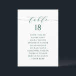 Green Minimalist Script Seating Plan Table Number<br><div class="desc">This is a customisable table number seating plan. It features a green whimsical script and classic typography. Personalise by adding your own details. This minimalist table seating plan is perfect for weddings,  baby showers,  bridal showers,  birthdays,  and so much more.</div>