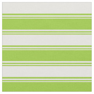Green & Mint Cream Coloured Lined/Striped Pattern Fabric