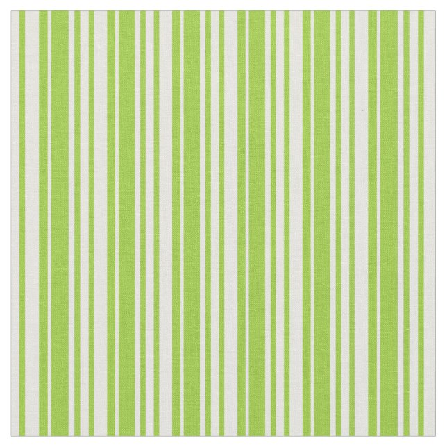 Green & Mint Cream Coloured Lines Fabric (Close Up)