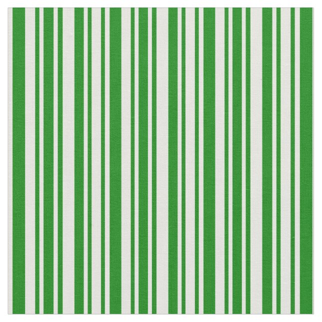 Green & Mint Cream Coloured Lines Fabric (Close Up)