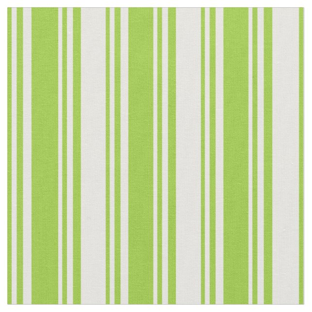 Green & Mint Cream Coloured Stripes Pattern Fabric (Close Up)