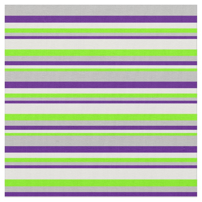 Green, Mint Cream, Indigo & Grey Coloured Pattern Fabric (Close Up)