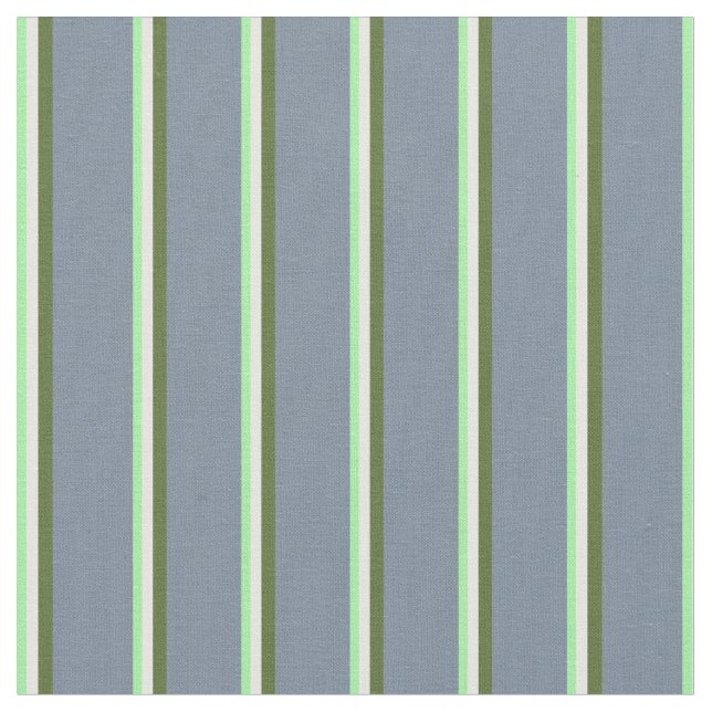 Green, Mint Cream, Olive Green & Light Slate Grey Fabric (Close Up)
