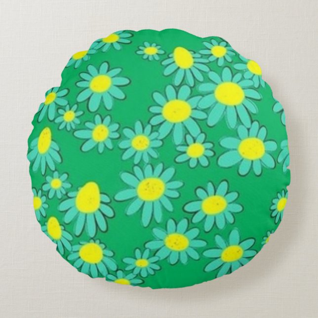 Green Mint Round Cushion (Front)