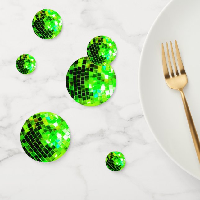 Green Mirrored Disco Ball Confetti (Group)