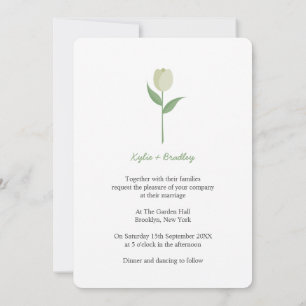 Green Mist Minimalist Tulip Invitation