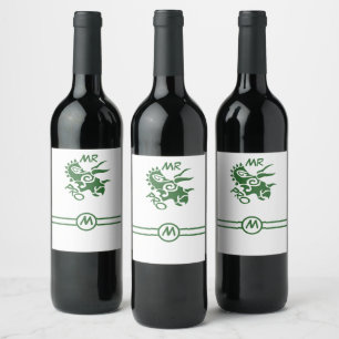 Green Mister Pro Triceratops Skilled Ancient Wine Label
