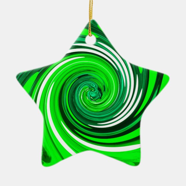 Green mix art ceramic ornament (Front)