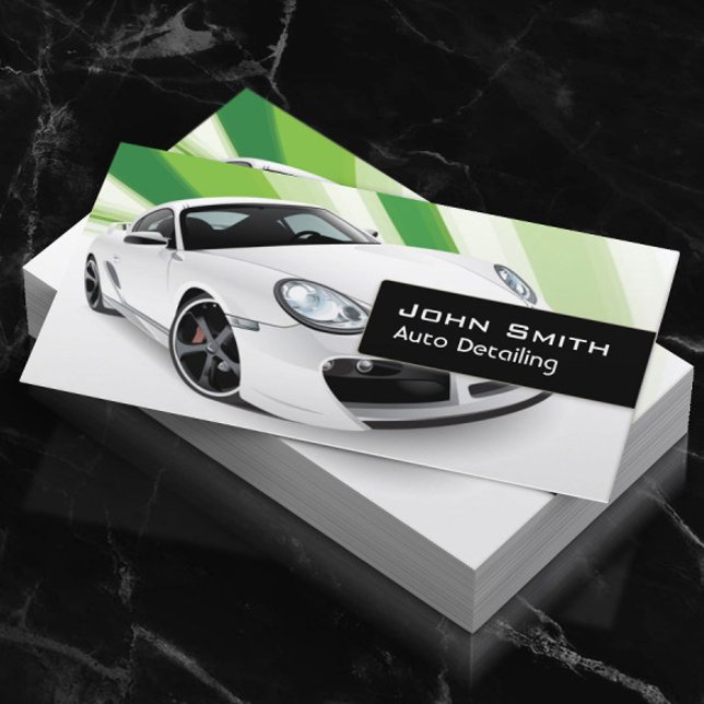 Green Mobile Auto Detailing Car Dealer Business Card (Creator Uploaded)