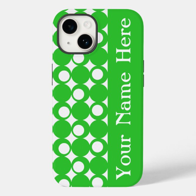 Green Mod Ball Design with name Case-Mate iPhone Case (Back)