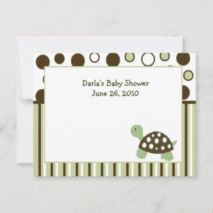 Green Mod Dot Turtle Baby Shower Advice Cards