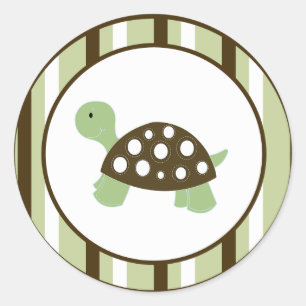 GREEN MOD DOT TURTLE Envelope Seals