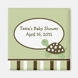 GREEN MOD TURTLE Baby Shower Favour Magnet