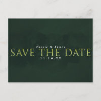 GREEN Modern Chic SAVE THE DATE Wedding Engagement