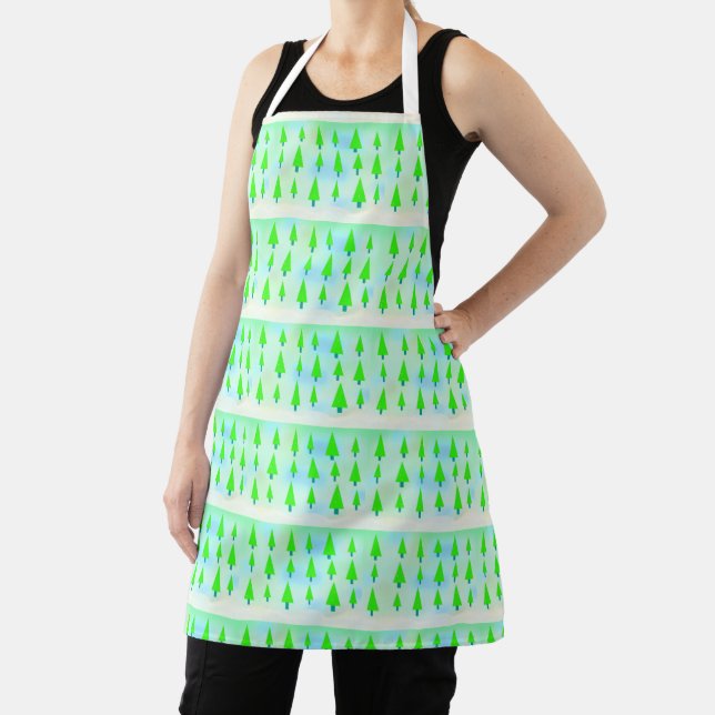 Green Modern Christmas Tree Lot Apron (Insitu)