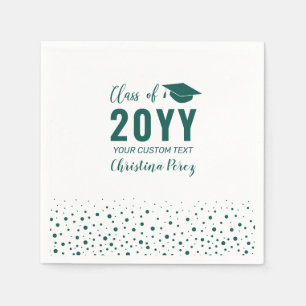Green Modern Confetti Graduation Party Napkin