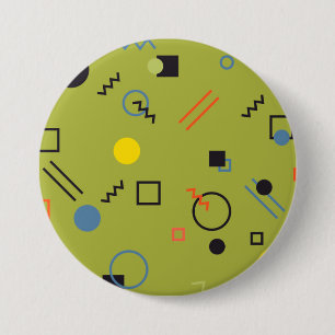 Green, modern, cool, trendy, urban,Memphis pattern 7.5 Cm Round Badge