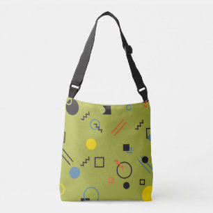 Green, modern, cool, trendy, urban,Memphis pattern Crossbody Bag