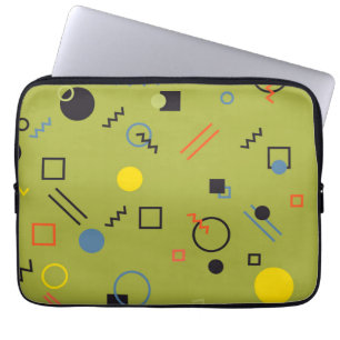 Green, modern, cool, trendy, urban,Memphis pattern Laptop Sleeve
