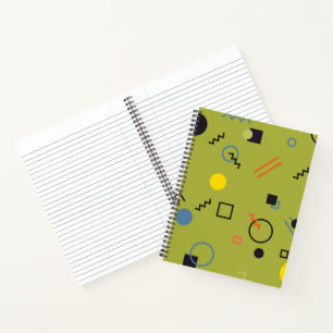 Green, modern, cool, trendy, urban,Memphis pattern Notebook