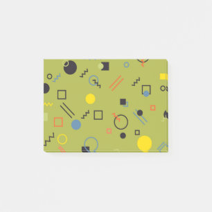 Green, modern, cool, trendy, urban,Memphis pattern Post-it Notes