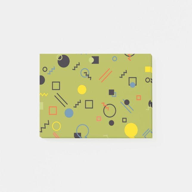 Green, modern, cool, trendy, urban,Memphis pattern Post-it Notes (Front)