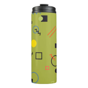 Green, modern, cool, trendy, urban,Memphis pattern Thermal Tumbler