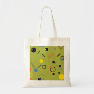 Green, modern, cool, trendy, urban,Memphis pattern Tote Bag