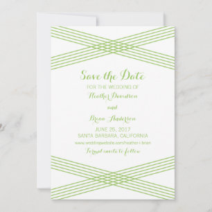 Green Modern Deco Save the Date Invite