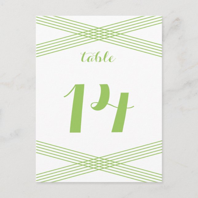 Green Modern Deco Table Postcard (Front)
