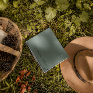 Green Modern Elegant Minimalist Monogram Planner