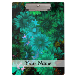 Green modern floral clipboard