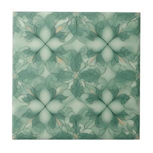 Green Modern Geo Pattern Ceramic Tile
