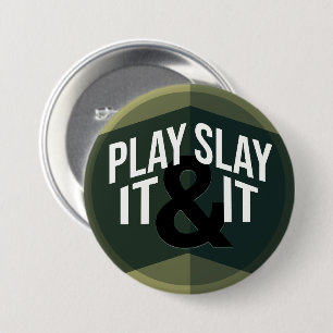 Green Modern Geometric Phrase Play Board Games   7.5 Cm Round Badge