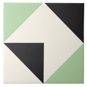 Green Modern Geometric Shape Pattern Ceramic Tile