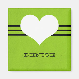 Green Modern Heart Magnet