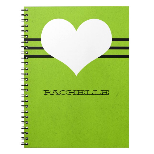 Green Modern Heart Notebook (Front)