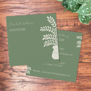 Green Modern Home Stager Contact Cards