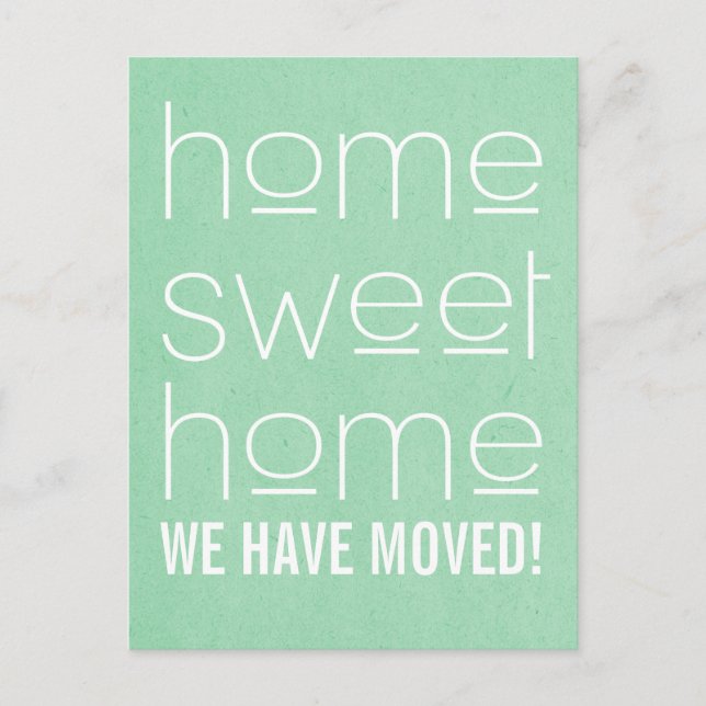 Green Modern Home Sweet Home Postcard (Front)